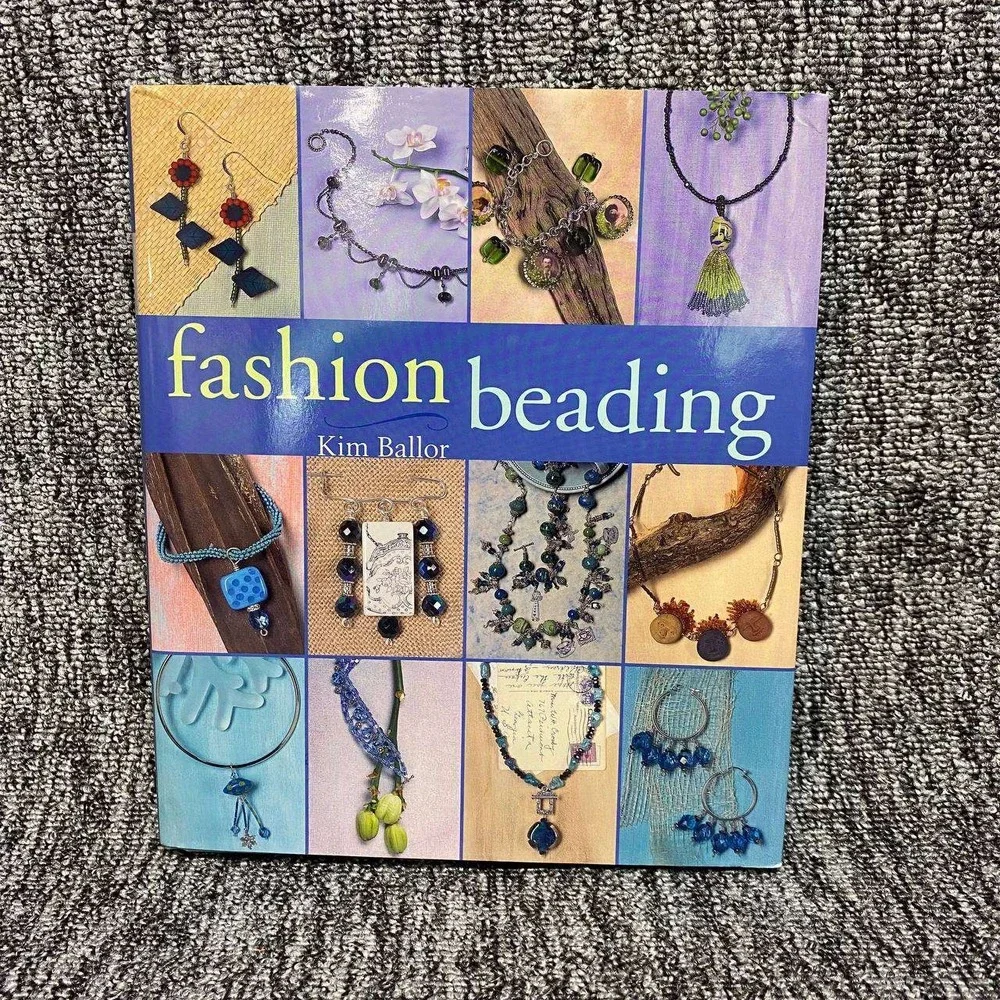 Fashion Beading Kim Ballor Hardcover Book Blue Jewelry Making Craft Projects DIY